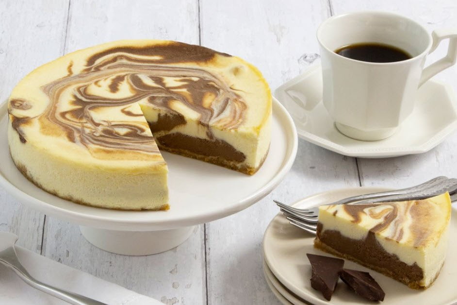 Bakeries That Deliver Cheesecake To Any Doorstep - bake me a wish marble swirl cheesecake