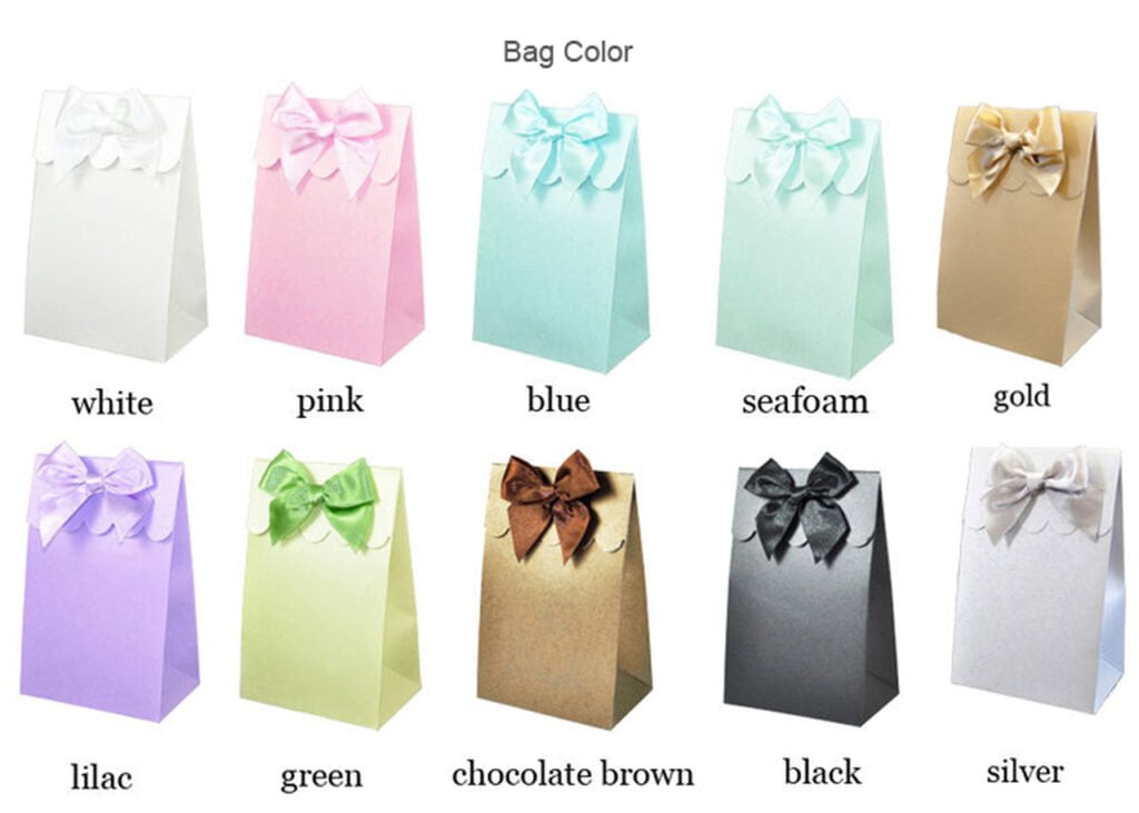 Custom picture on candy favors and flowers bag with picture candy colors choices