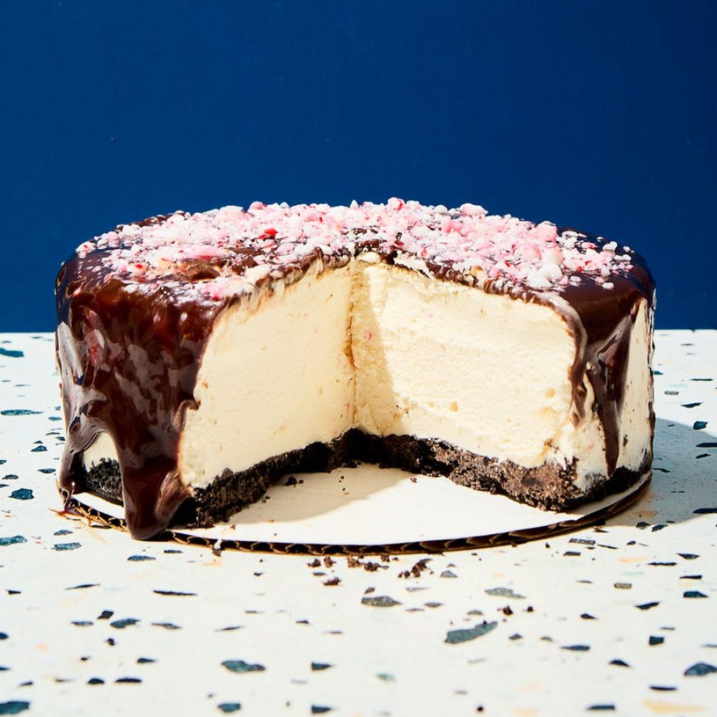 Best Places Online That Deliver Luxury Ice Cream Cakes Nationwide - Peppermint Bark ice cream cake (sugar hill creamery)