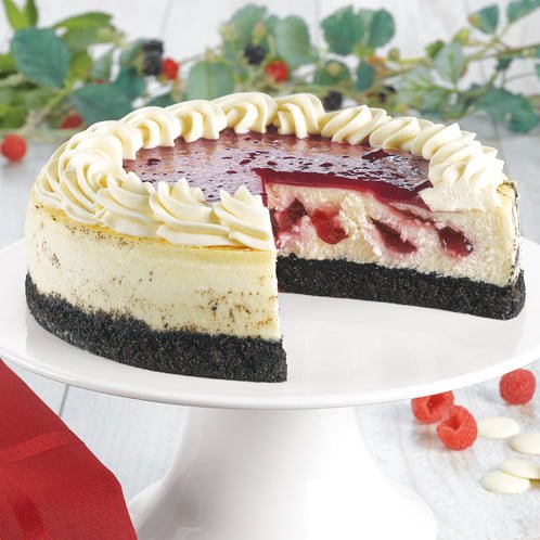 Bakeries That Deliver Cheesecake To Any Doorstep - juniuors white chocolate raspberry cheesecake