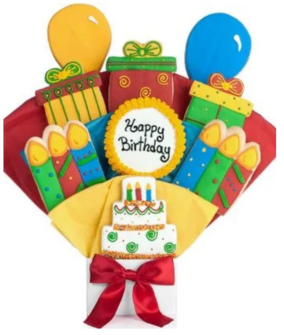 Best cookie bouquet delivery places online -1-800-bakery happy birthday bouquet