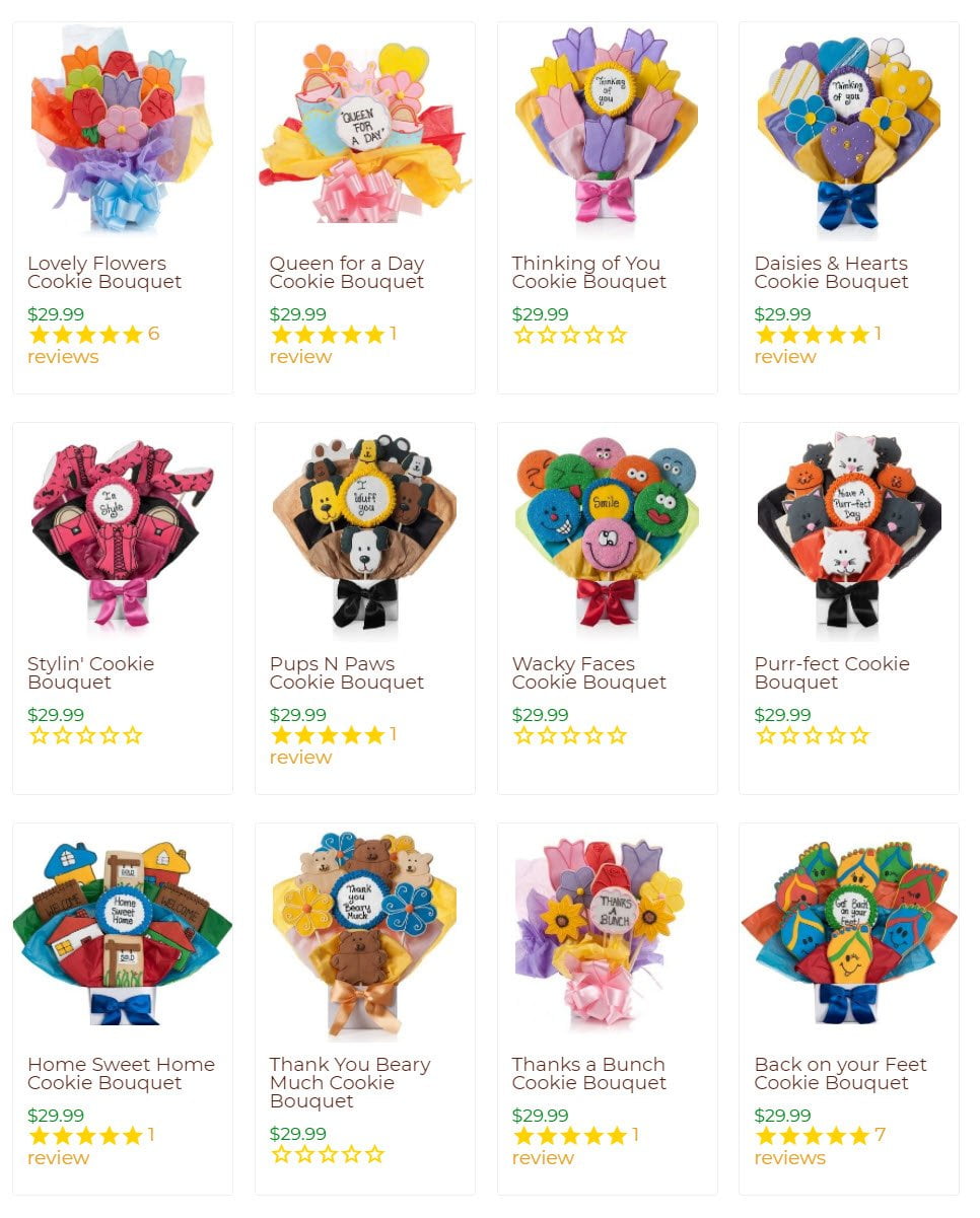 Best cookie bouquet delivery places online 1-800-bakery selection