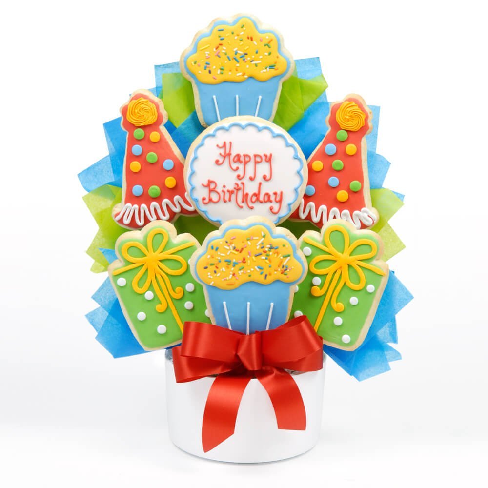 Best cookie bouquet delivery places online - Cookie Bouquets.com happy birthday bouquet