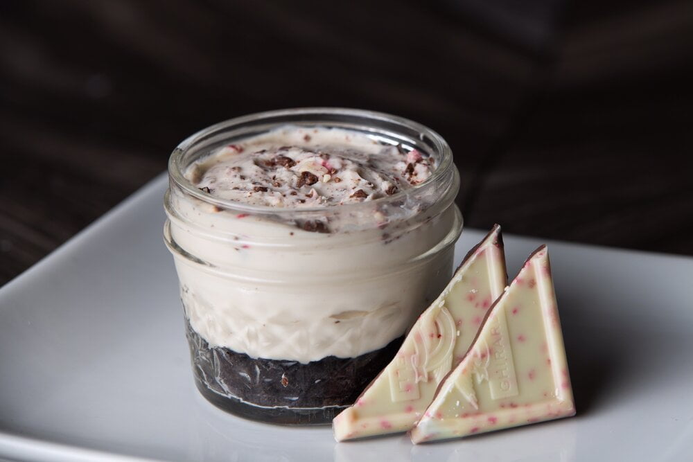 Bakeries That Deliver Cheesecake To Any Doorstep - chicos cheesecakes - peppermint cheesecake jar